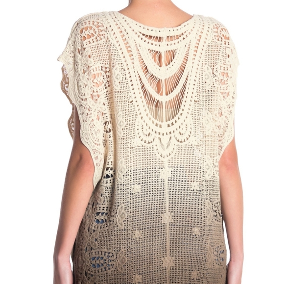 NWT: Ombred Tie Front Crocheted Vest - Picture 5 of 7